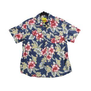 Lands End Hoffman Fabrics Mens Hawaiian Shirt XL Short Sleeve